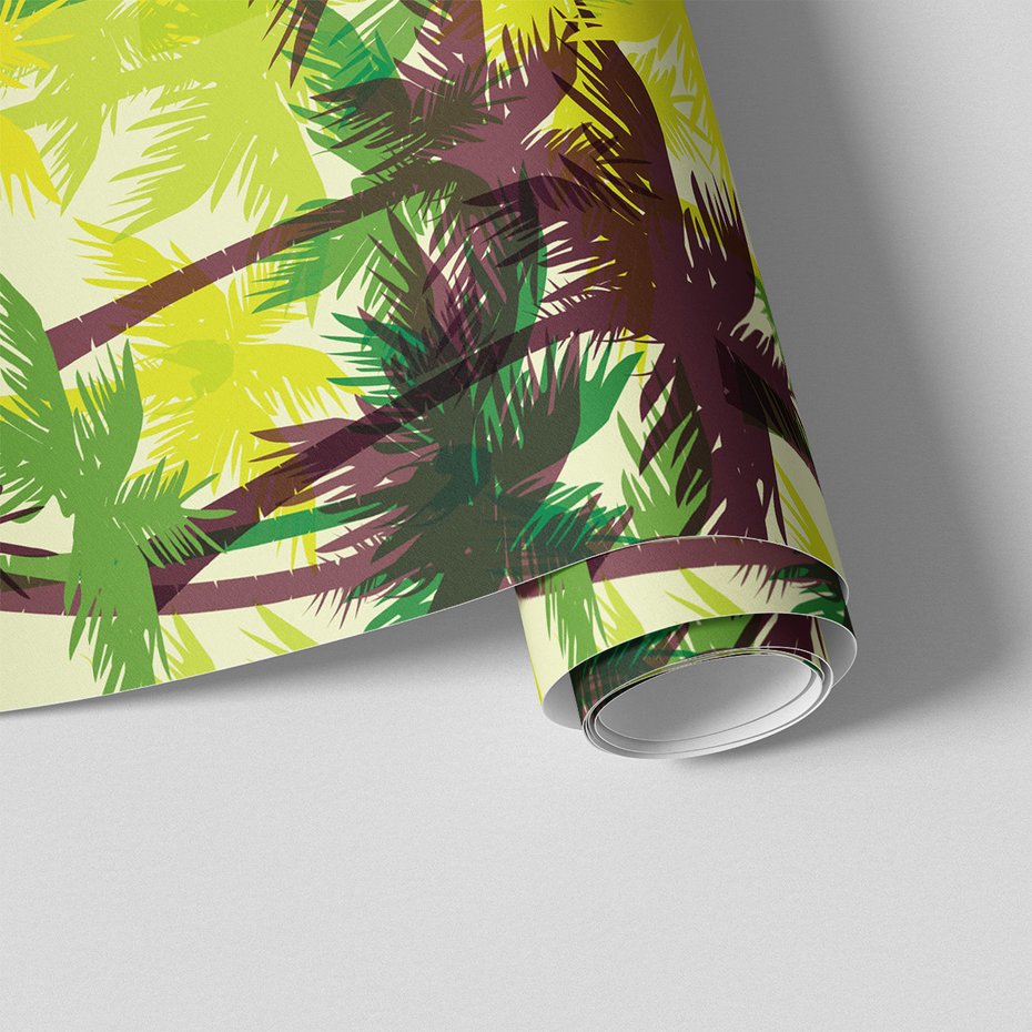 Tapeta - palma, liście, wzór
