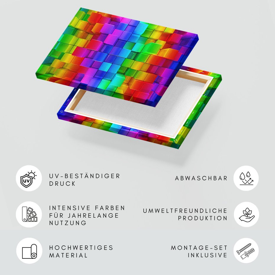 Obraz na płótnie - kostki, kolory, abstrakcja