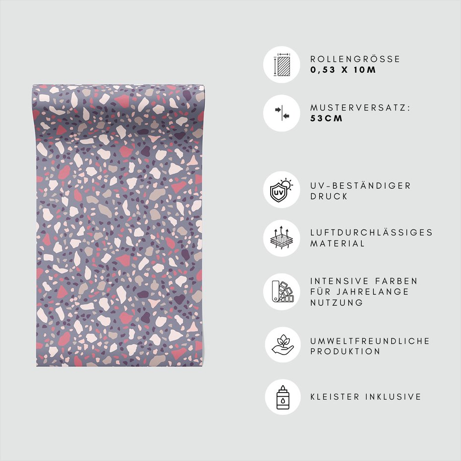 Tapeta - terazzo, kamień, tekstura