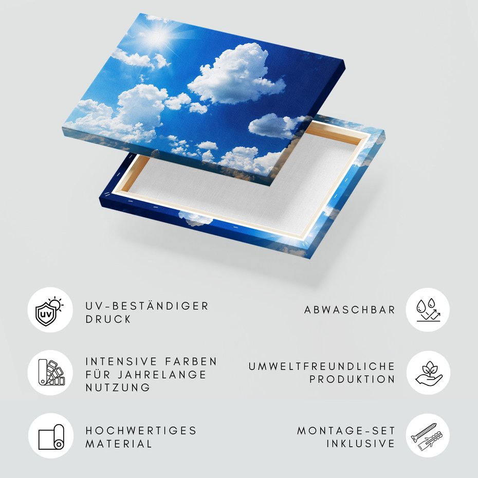 Obraz na płótnie - niebo, chmury, słońce