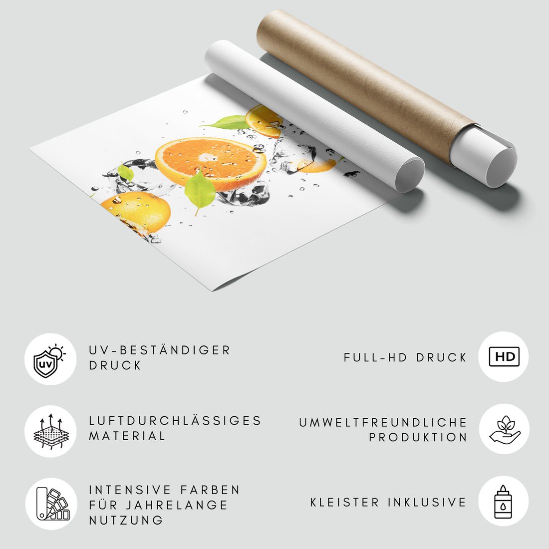 Fototapeta - pomarańcze, lód, woda