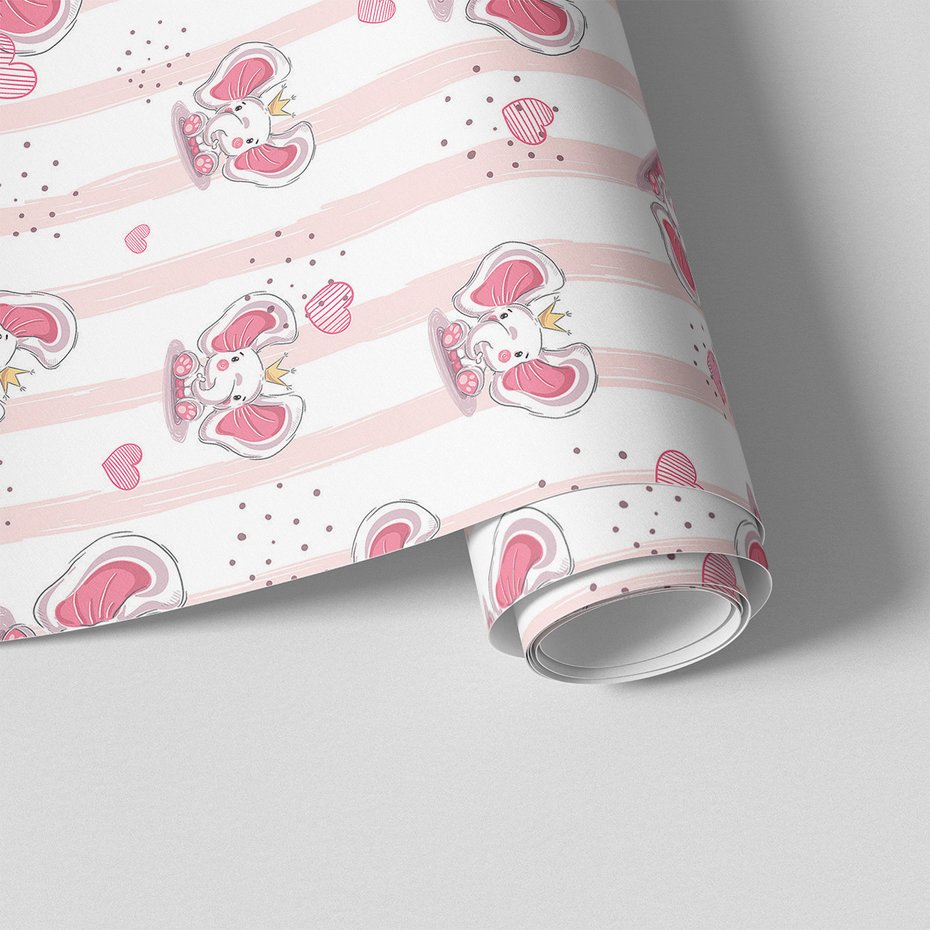 Tapeta - dziecięca, słonie, korony,