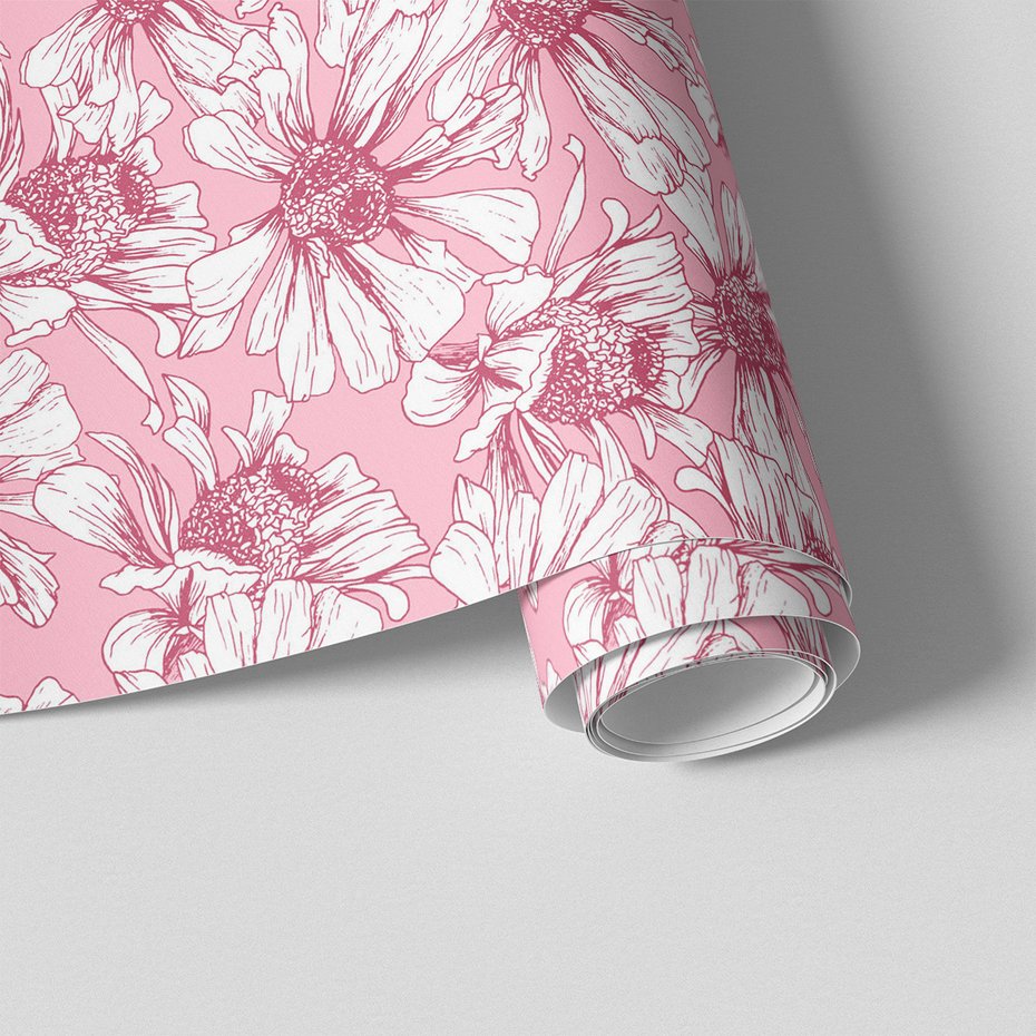 Tapeta - kwiaty, płatki, rysunek