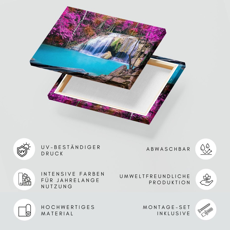 Obraz na płótnie - wodospad, las, natura