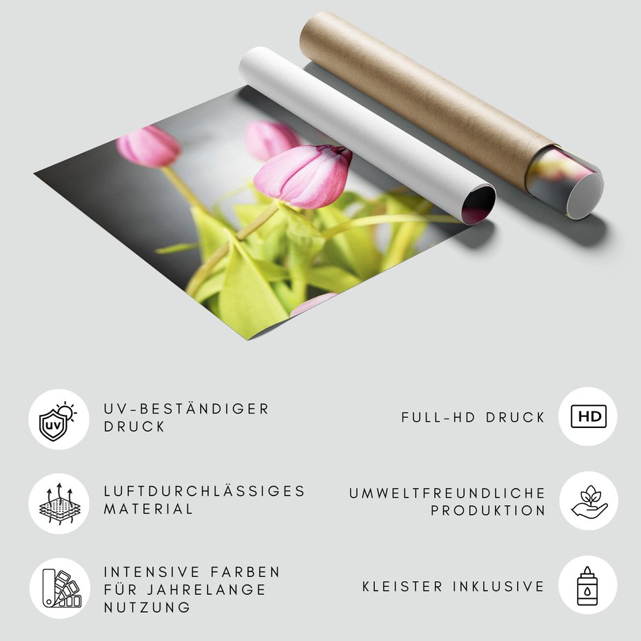 Fototapeta - tulipany, kwiaty, różowe