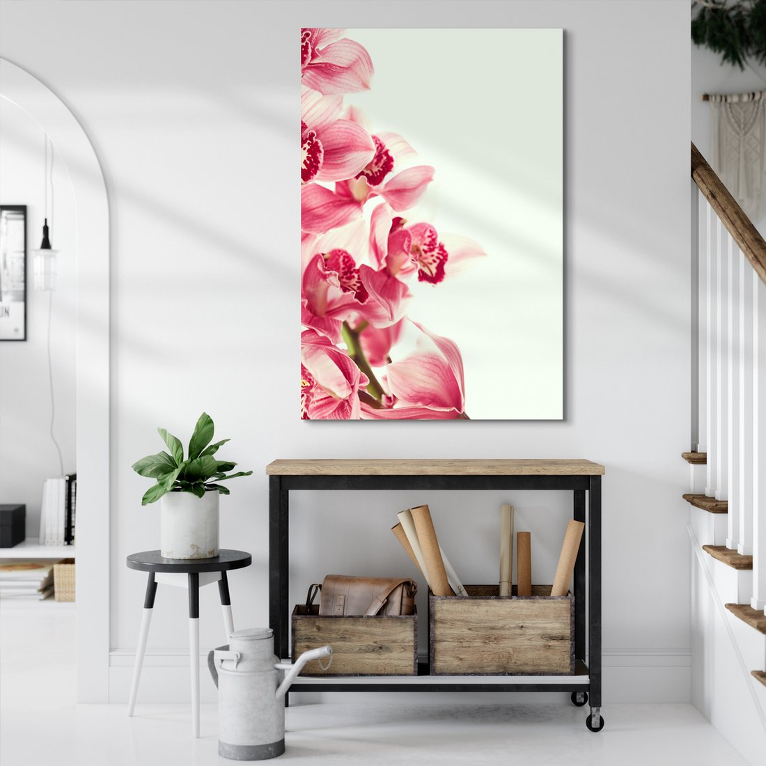 Obraz na płótnie - kwiaty, różowy, orchidee