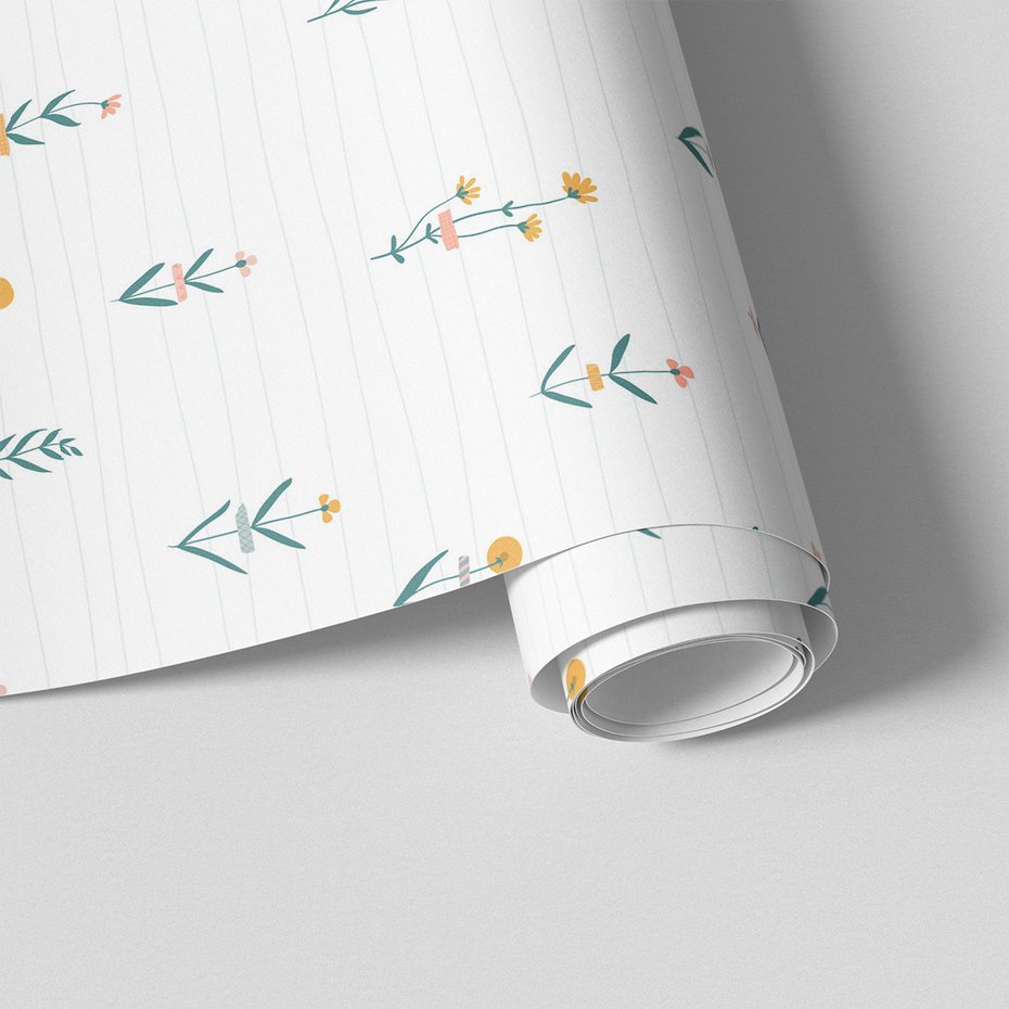 Tapeta - kwiaty, liście, minimalizm