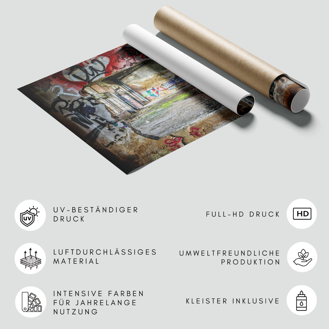 Fototapeta - graffiti, abstrakcja, ruina