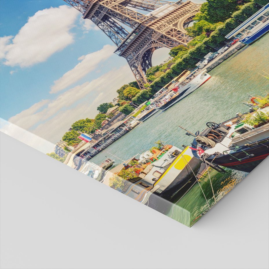 Obraz na płótnie - Paryż, Wieża Eiffla, rzeka