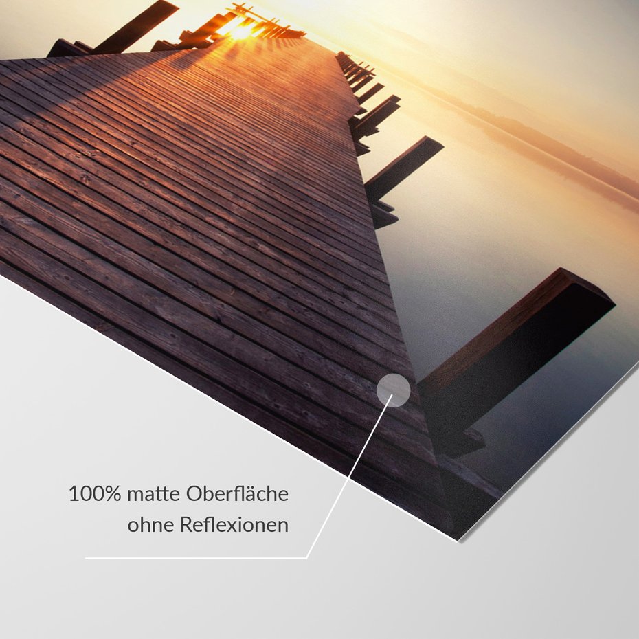 Fototapeta - jezioro, pomost, wschód słońca