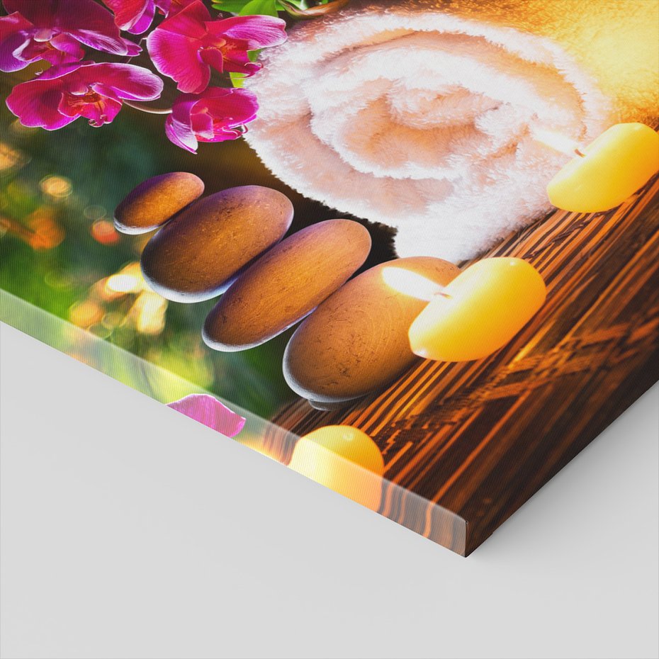 Obraz na płótnie - orchidee, spa, relaks