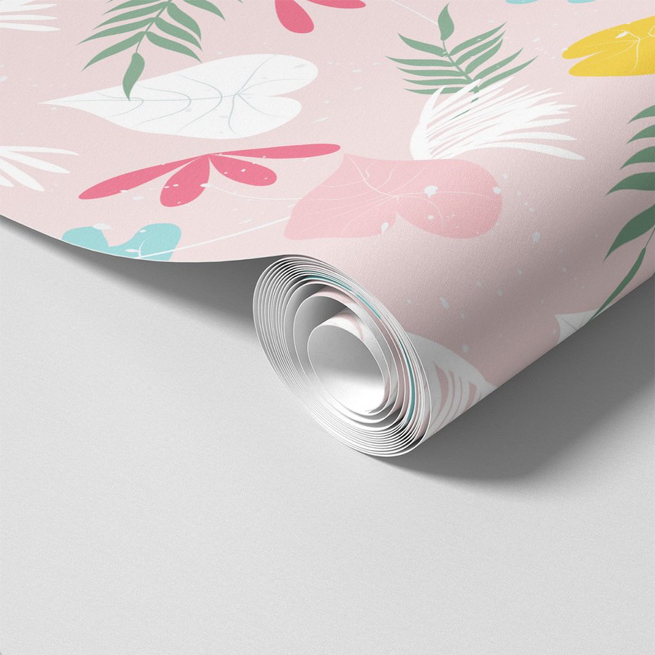 Tapeta - liście, kwiaty, tło