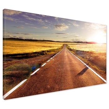 Obraz na płótnie - droga, krajobraz, słońce