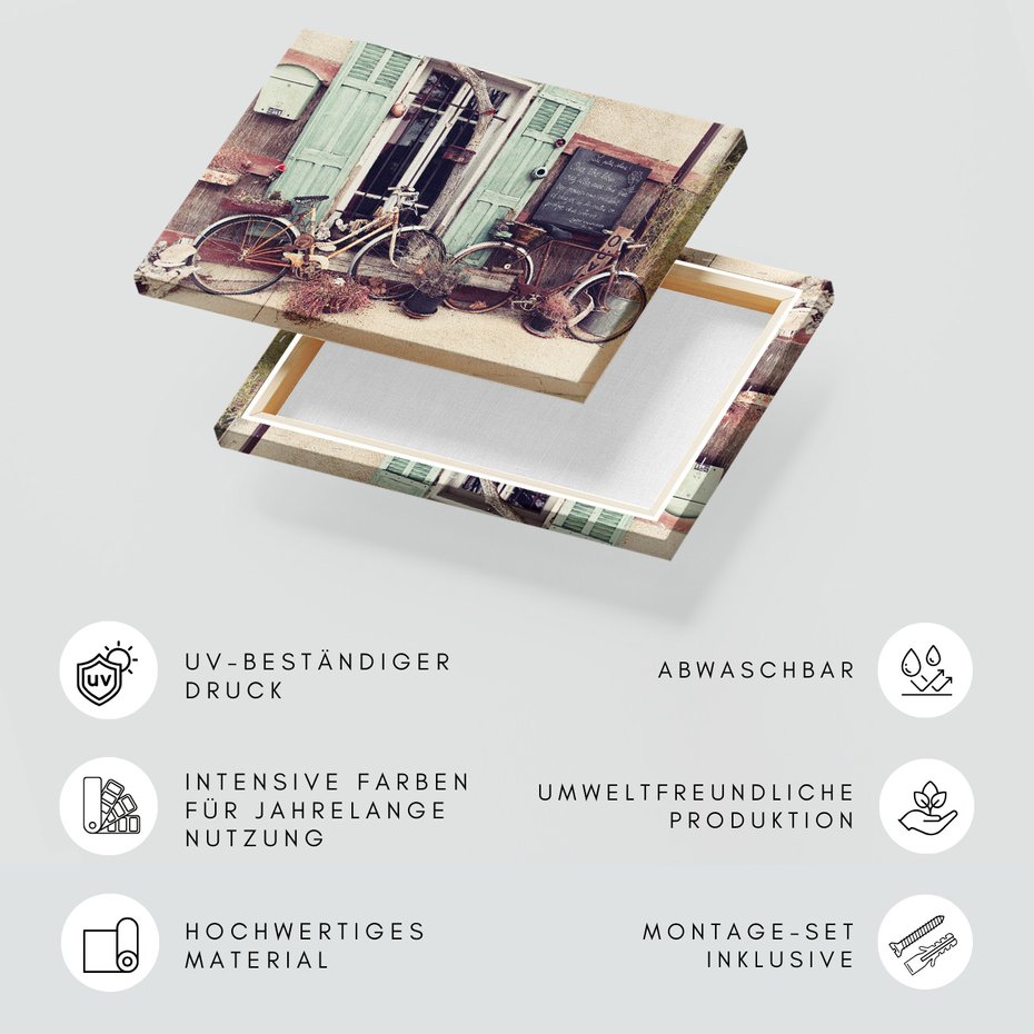 Obraz na płótnie - rowery, fasada, ulica