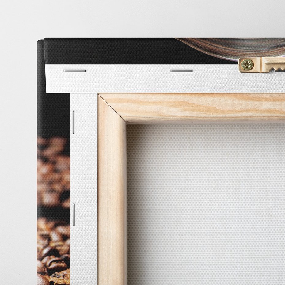 Obraz na płótnie - kawa, ziarna, filiżanka