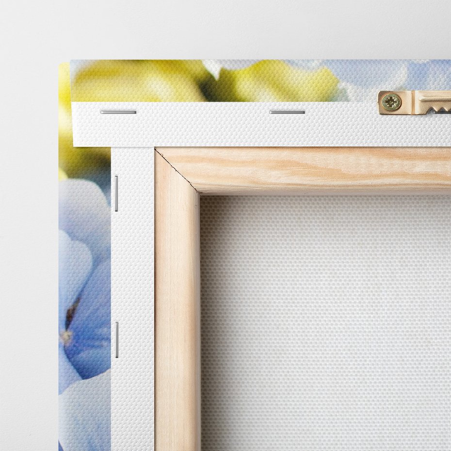 Obraz na płótnie - hortensje, róże, kwiaty