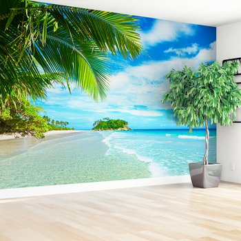 Fototapeta - plaża, morze, palmy