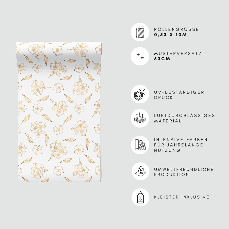 Tapeta - kwiaty, liście, tło