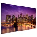 Obraz na płótnie - miasto, most, noc