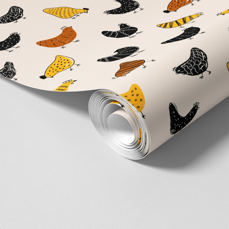 Tapeta - dziecięca, kura, ptak, ilustracja