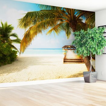 Fototapeta - plaża, palmy, morze