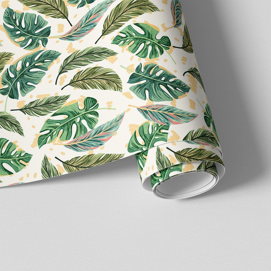 Tapeta - liście, monstera, wzór