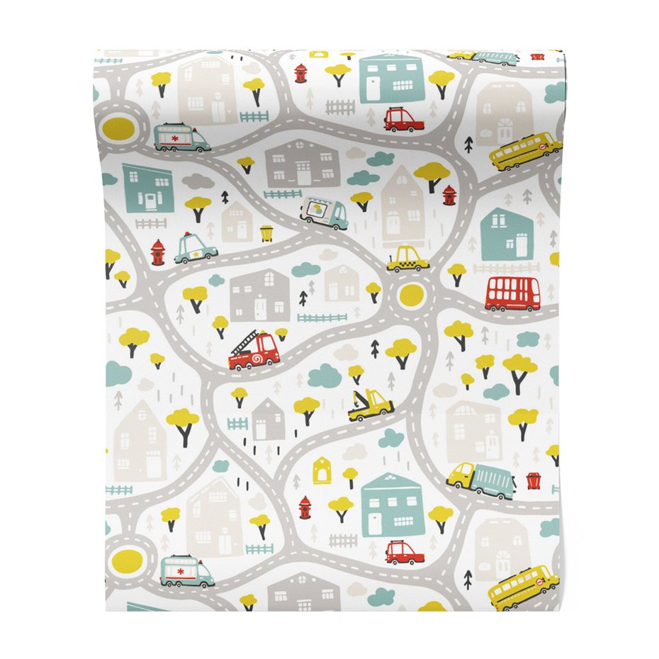 Tapeta - dziecięca, miasto, ulice,