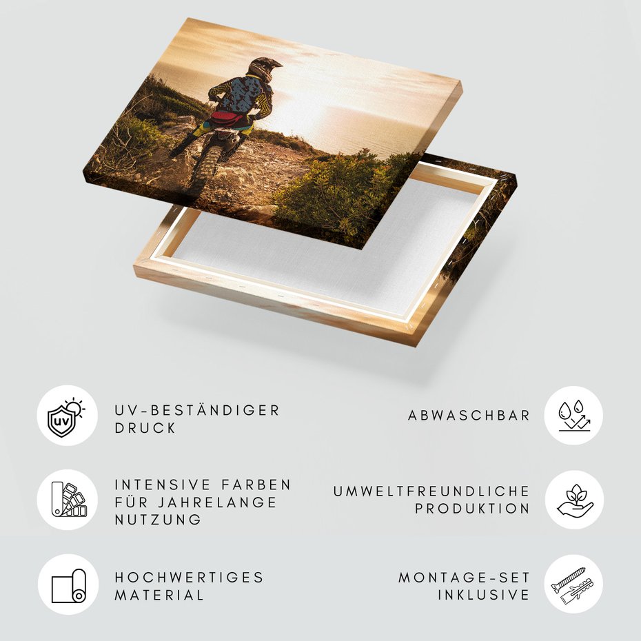 Obraz na płótnie - motocykl, morze, krajobraz