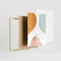 Zestaw obrazy w ramie, plakaty - abstrakcja, pastelowe, kształty - rama drewno