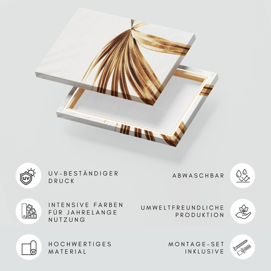 Obraz na płótnie - złoty, liść, minimalizm