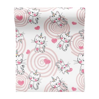 Tapeta - dziecięca, koty, jednorożce, serca