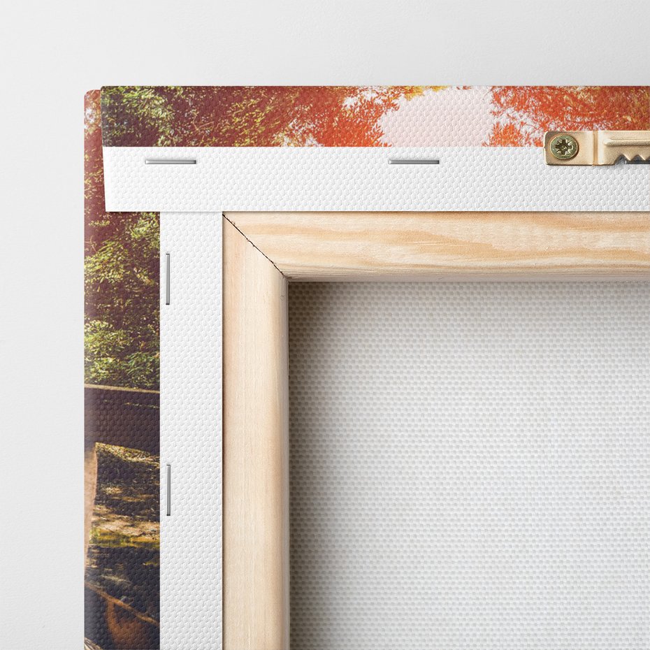 Obraz na płótnie - most drewniany, natura, zieleń