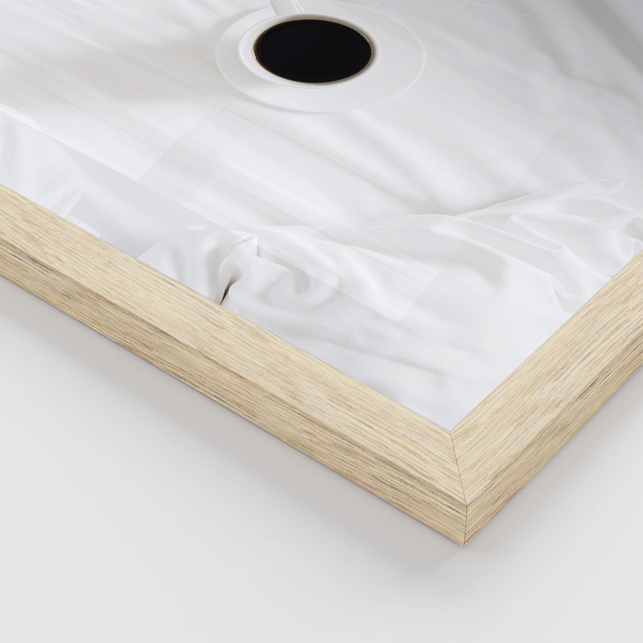 Zestaw obrazy w ramie, plakaty - śniadanie, cytryny, minimalizm - rama drewno