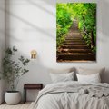 Obraz na płótnie - schody, las, zieleń