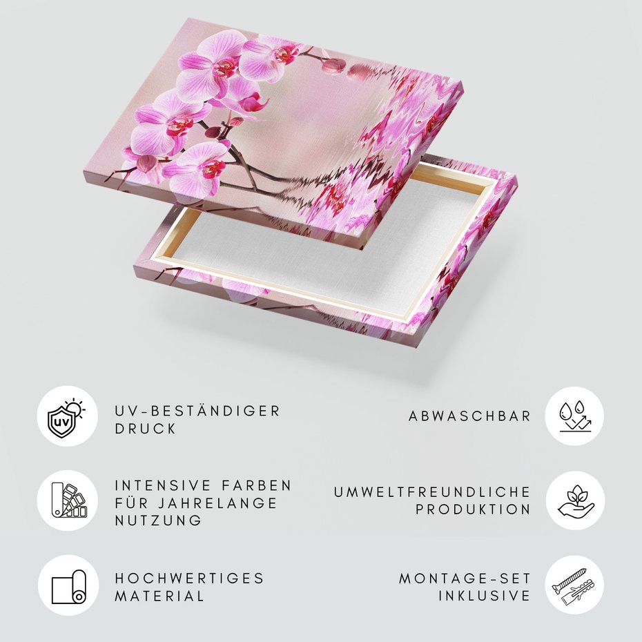 Obraz na płótnie - kwiaty, orchidee, woda