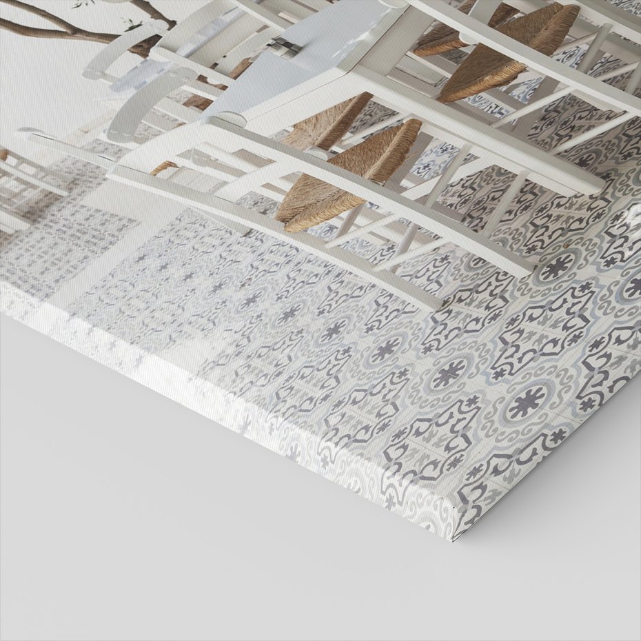 Obraz na płótnie - restauracja, drzewo, krzesła