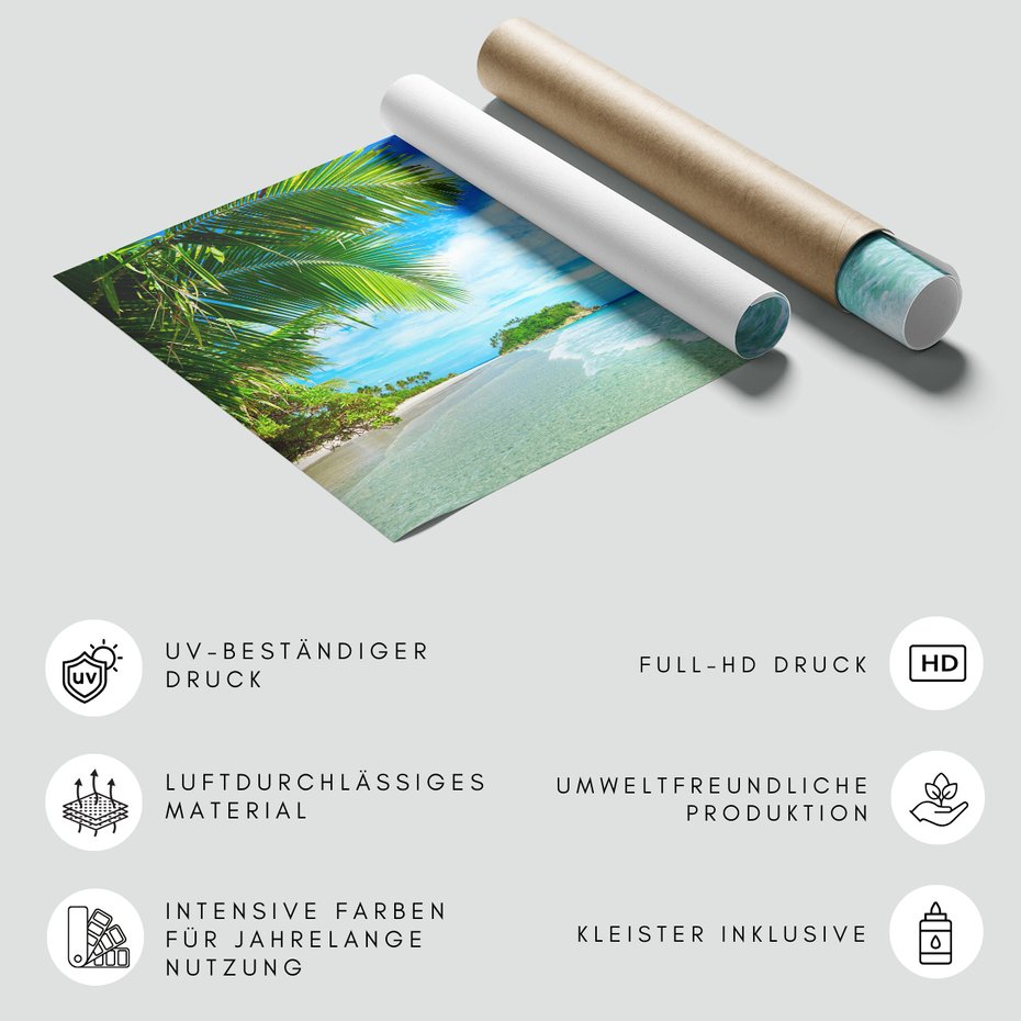 Fototapeta - plaża, morze, palmy