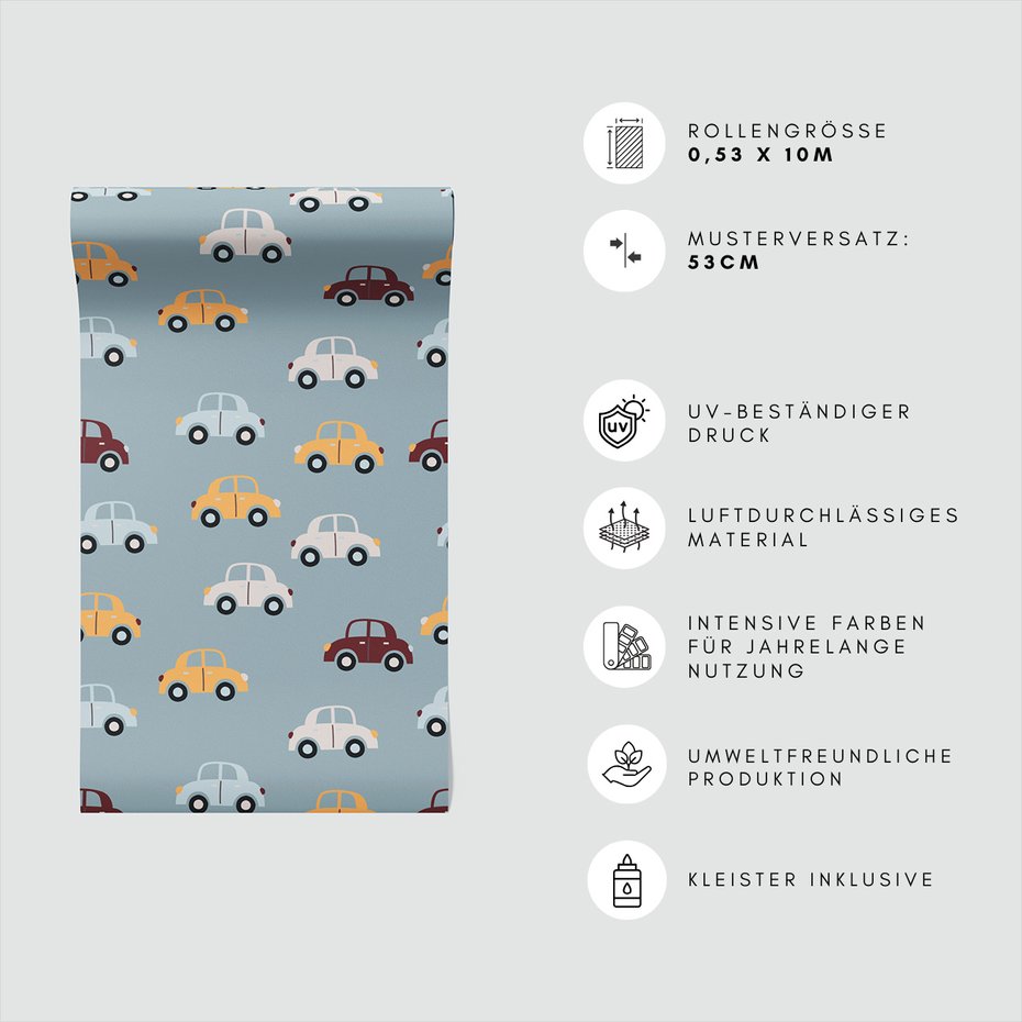 Tapeta - dziecięca, samochody, transport, tło