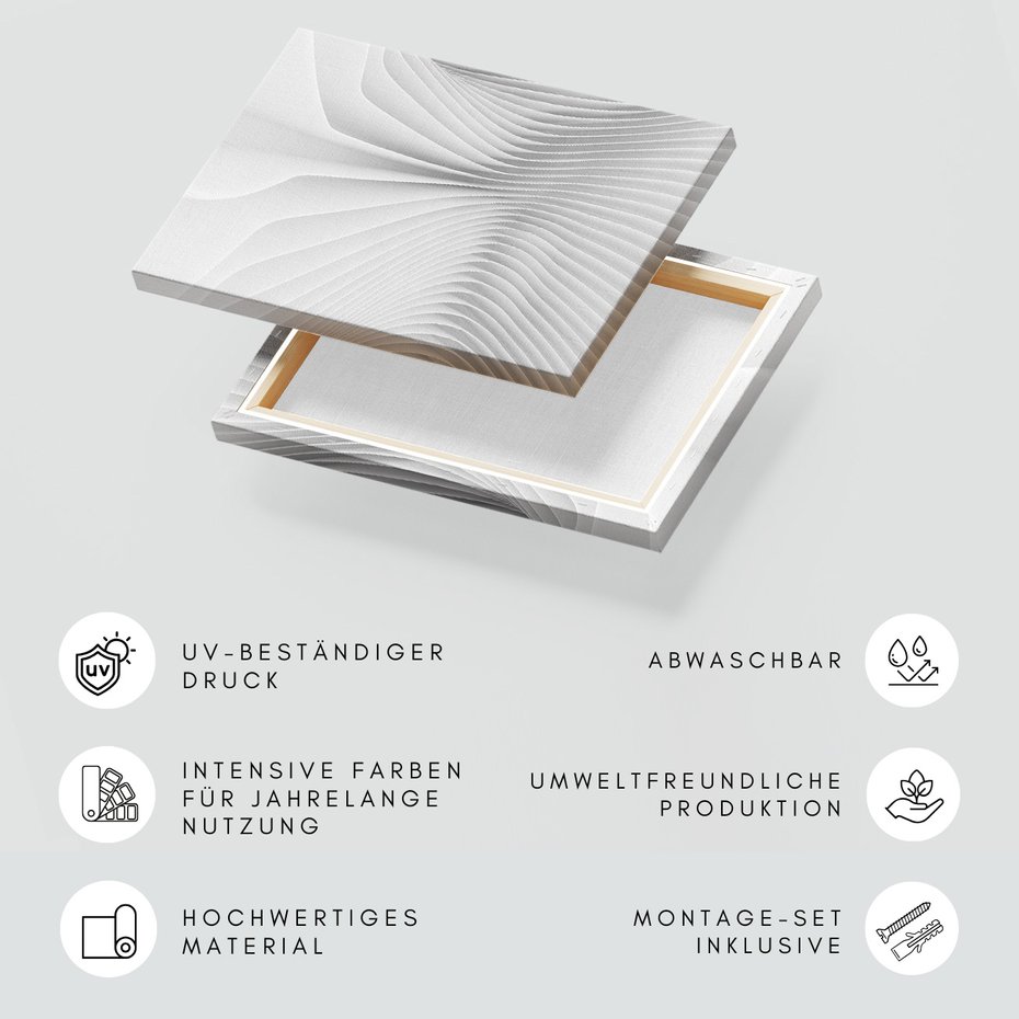 Obraz na płótnie - abstrakcja, fale, biały