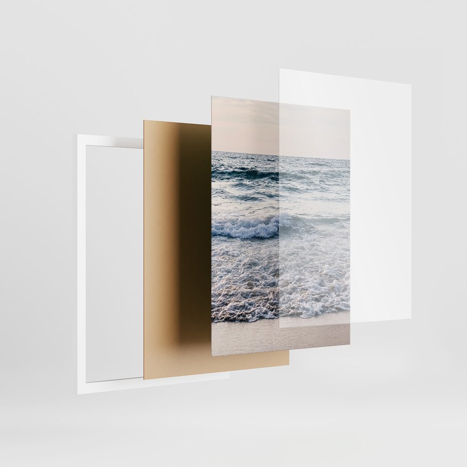 Zestaw obrazy w ramie, plakaty - plaża, morze, piasek - rama biała