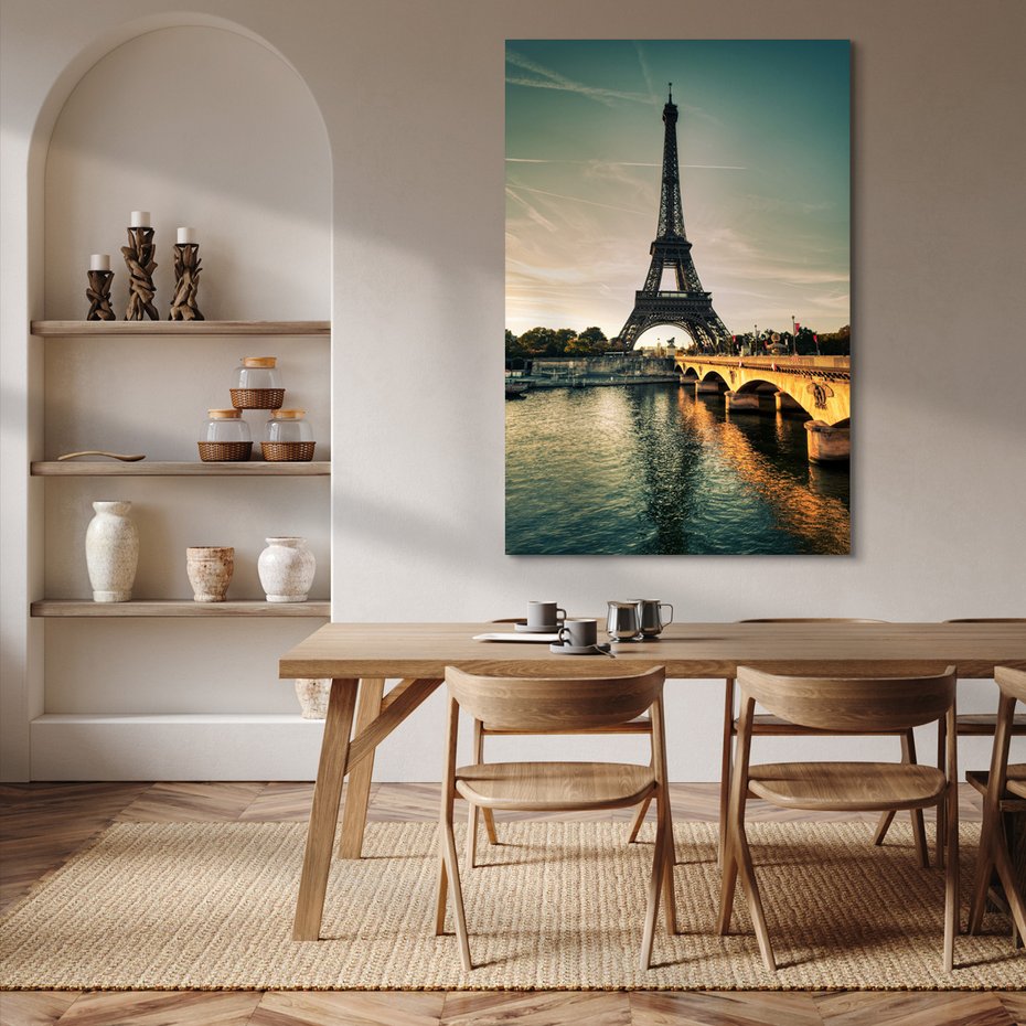 Obraz na płótnie - Paryż, wieża Eiffla, most