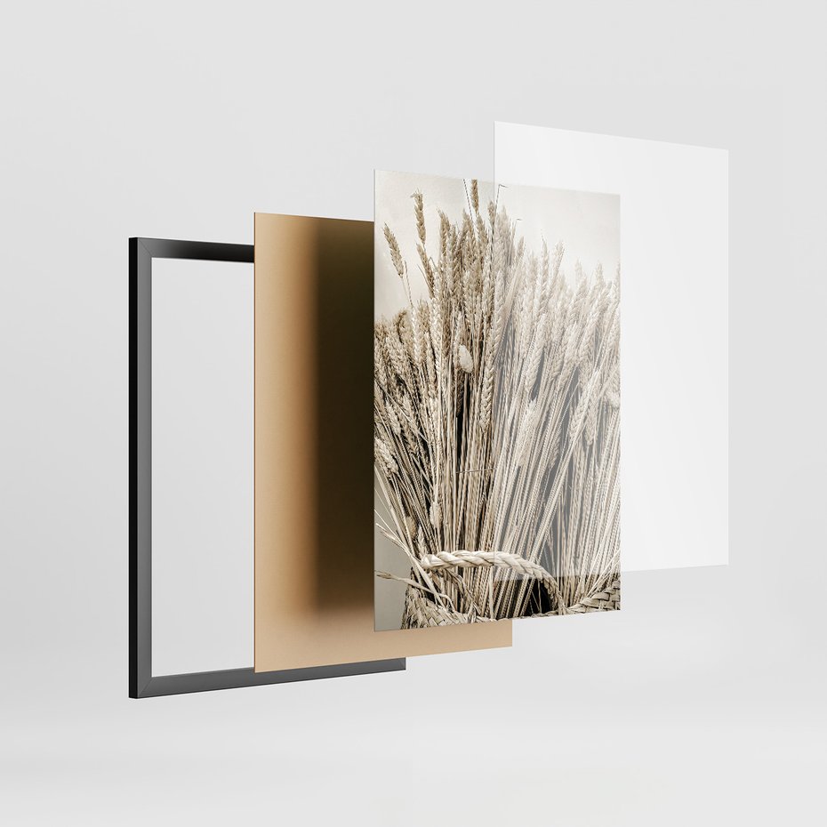 Zestaw obrazy w ramie, plakaty - wieś, rolnictwo, plony - rama czarna