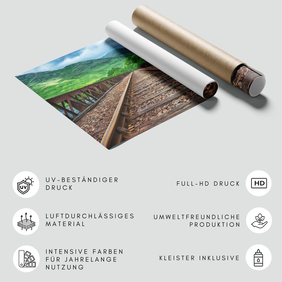 Fototapeta - most, kolej, góry