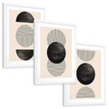 Zestaw obrazy w ramie, plakaty - abstrakcja, minimalizm, geometria - rama biała