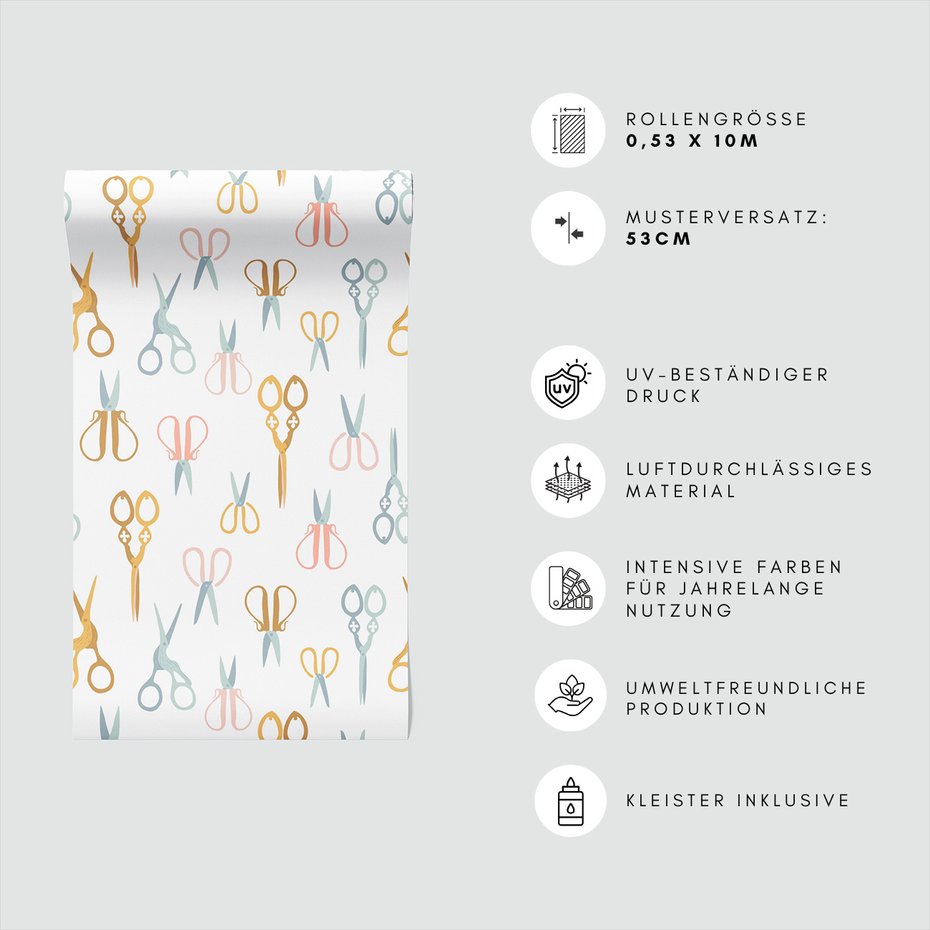 Tapeta - nożyczki, tło, retro