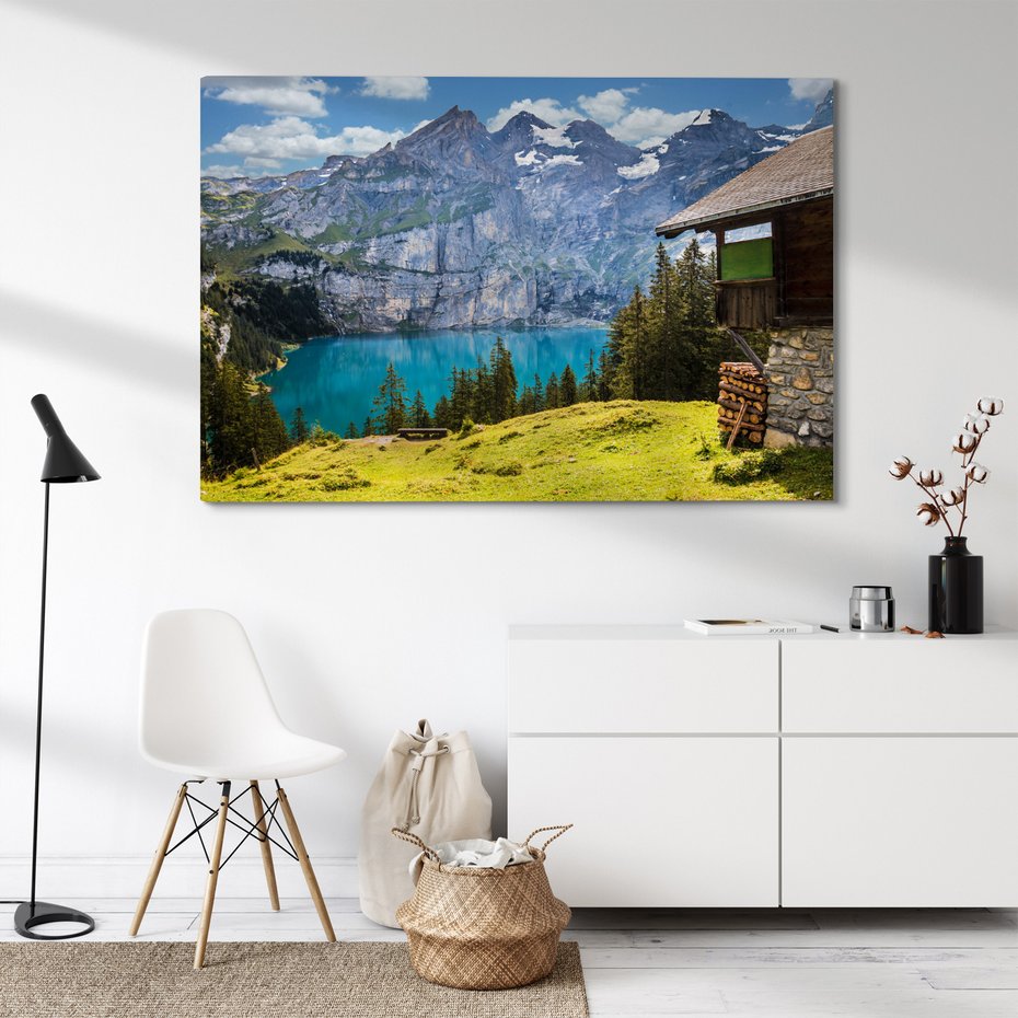 Obraz na płótnie - góry, jezioro, las