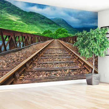 Fototapeta - most, kolej, góry