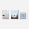 Zestaw obrazy w ramie, plakaty - morze, plaża, krajobraz - rama biała