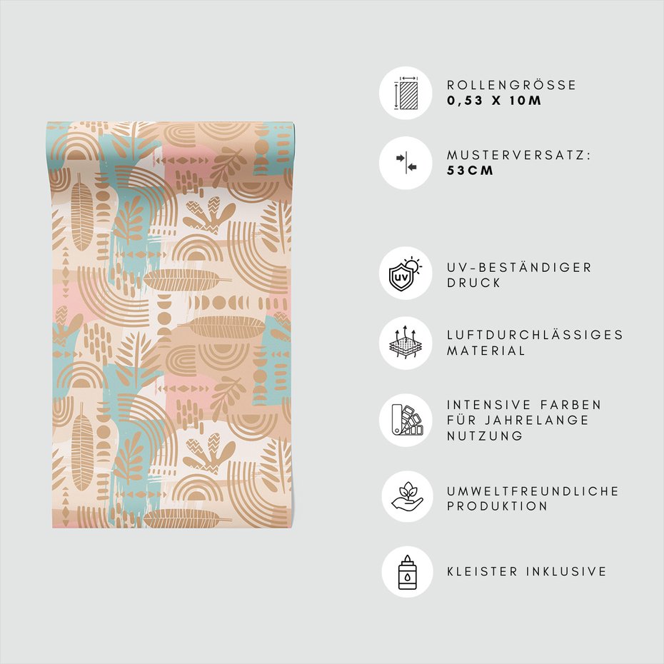 Tapeta - liście, kształty, abstrakcja