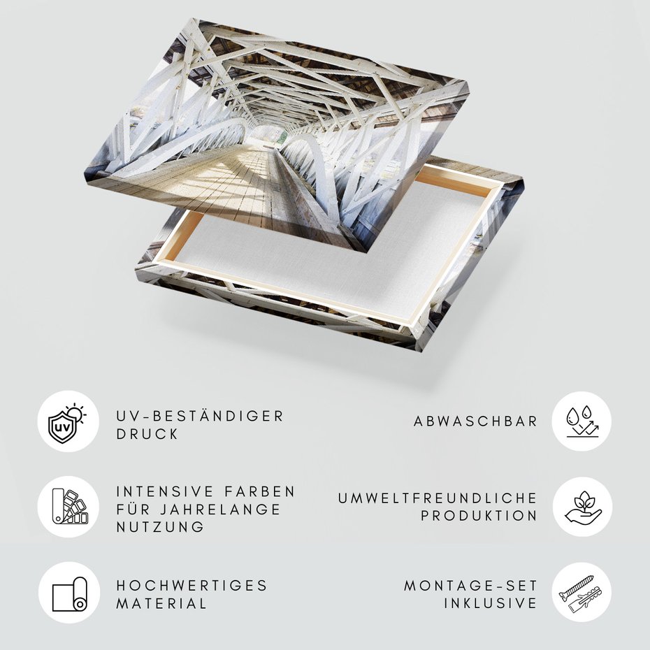 Obraz na płótnie - most kryty, drewno, architektura